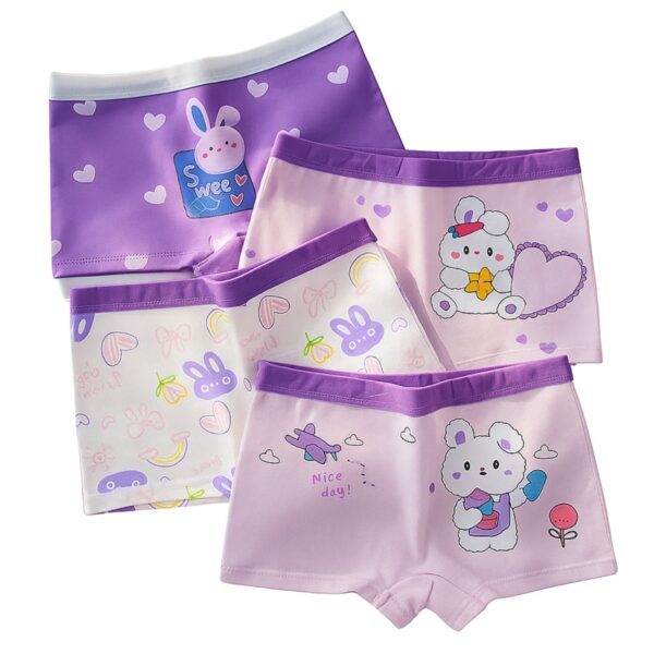 Girls Cotton Underwear Boxer Briefs Pack of 4 Panties