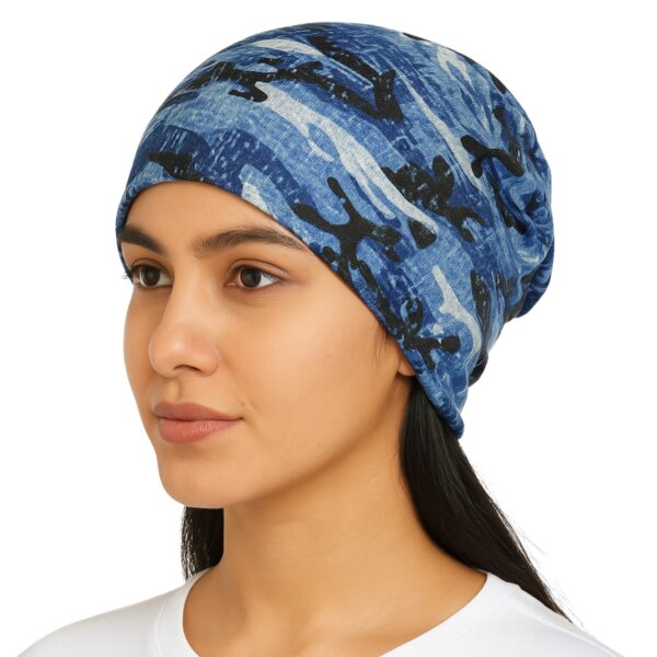 Camouflage Print Cotton Beanie Cap: Soft, Comfortable & Stylish