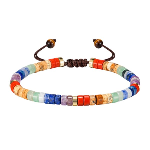 Natural Healing 7 Chakra Bracelet for Men Women - Adjustable