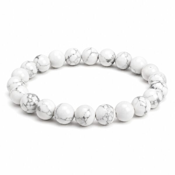 White Crystal Natural Howlite Bracelet for Men & Women for Meditation