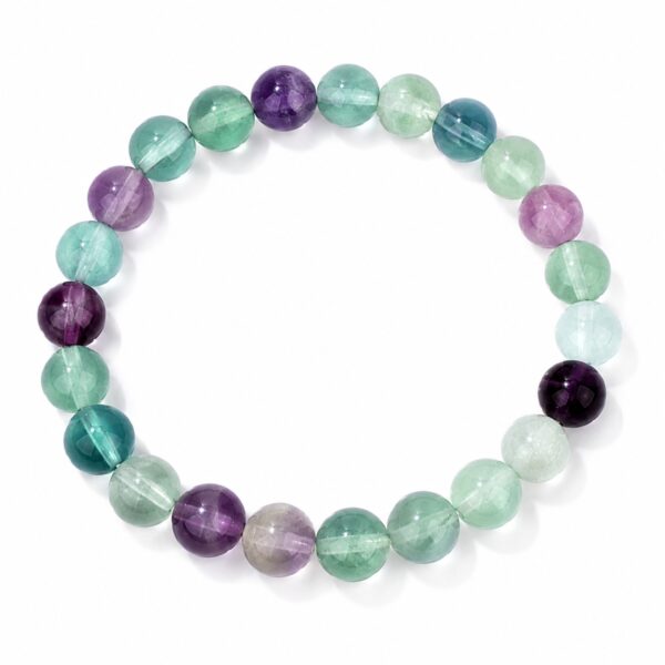Fluorite Stone Stretch Bead Bracelet for Men & Women for Meditation & Daily Wear