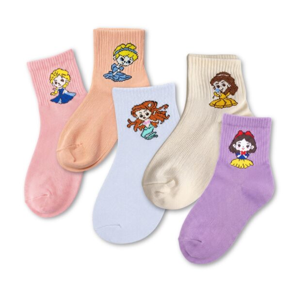Soft & Breathable Cotton Mid-Calf Ankle Socks for Kids Girls (For 1-3 Years, 5 Pair)